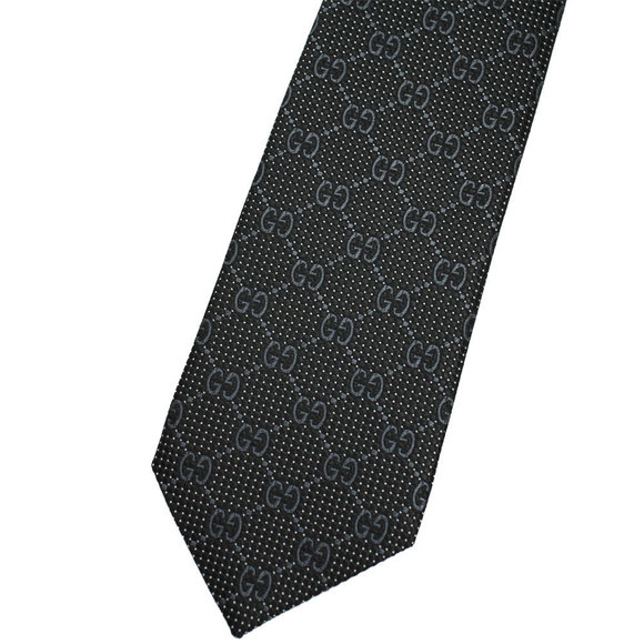 Gucci silk GG tie Black DEIENE dotted - Picture 1 of 3